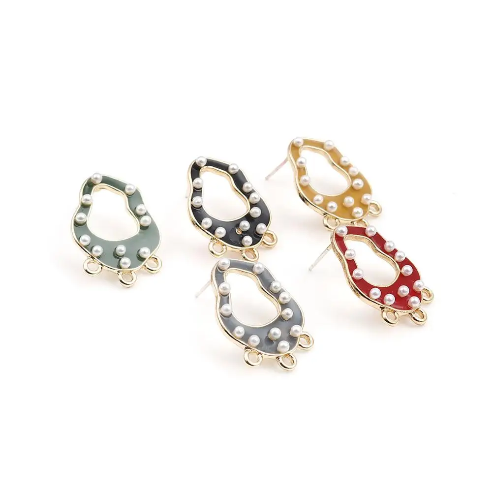 Серьги-гвоздики DoreenBeads из цинкового сплава с эмалью Ювелирные Изделия