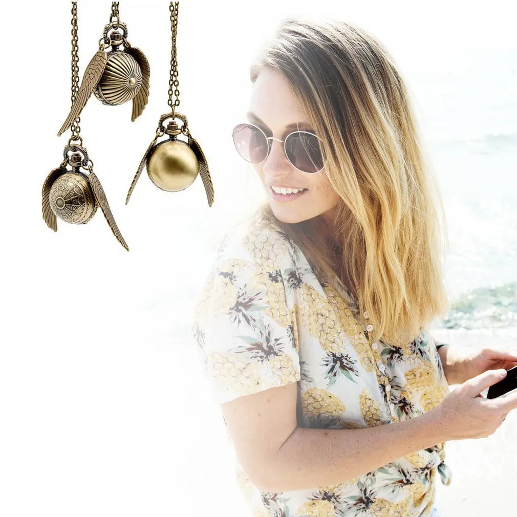 Элегантные кварцевые часы Snitch очаровательные винтажные карманные с подвеской в