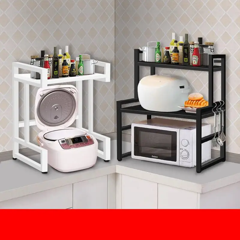 

Accessories Keuken Stainless Steel Adjustable Microwave Shelf Mutfak Cuisine Cocina Organizador Kitchen Storage Rack Holder
