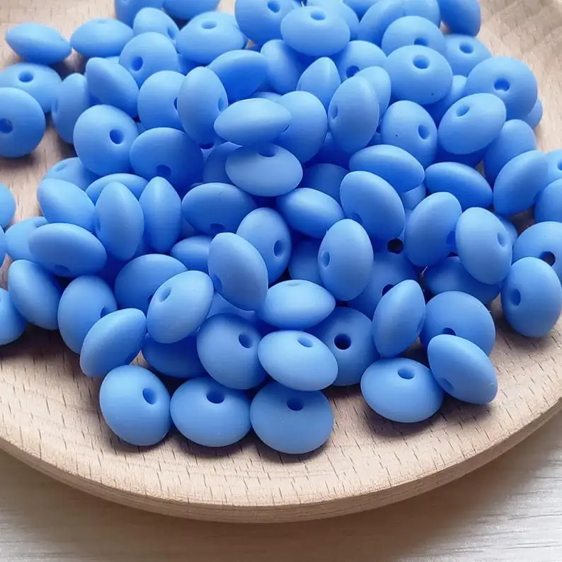 China blue Jojochew хорошее качество блюдце силиконовые бусины 12 мм Силиконовые Прорезыватели для зубов еда класс Детские трофеи BX1-36 - Цвет: China blue
