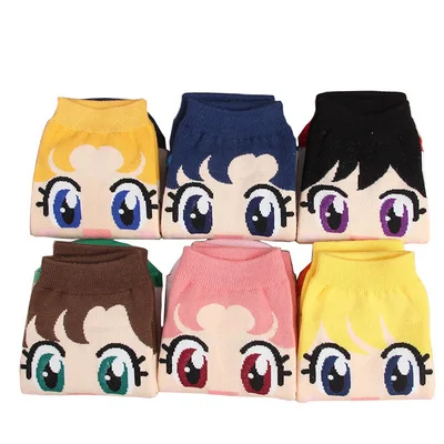 Носки с героями мультфильмов Sailor Moon Mercury Mars Jupiter Venus весенне Летние повседневные