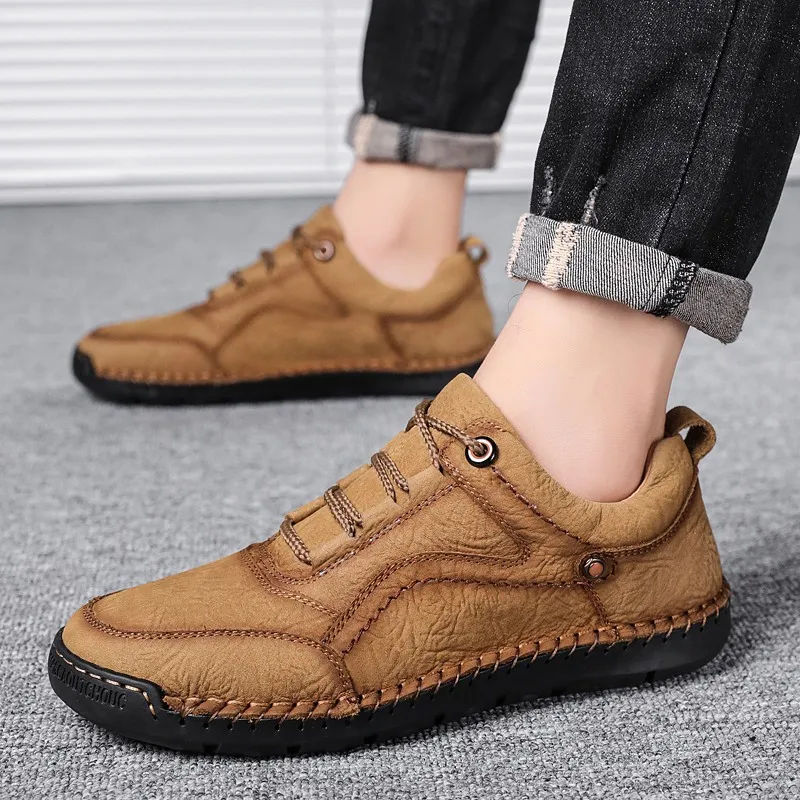 

Fashion Genuine Leather Casual Sneakers Fashion Men Flats Outdoor Moccasins Driving Comfortable Quality Men Shoes Hot Sale
