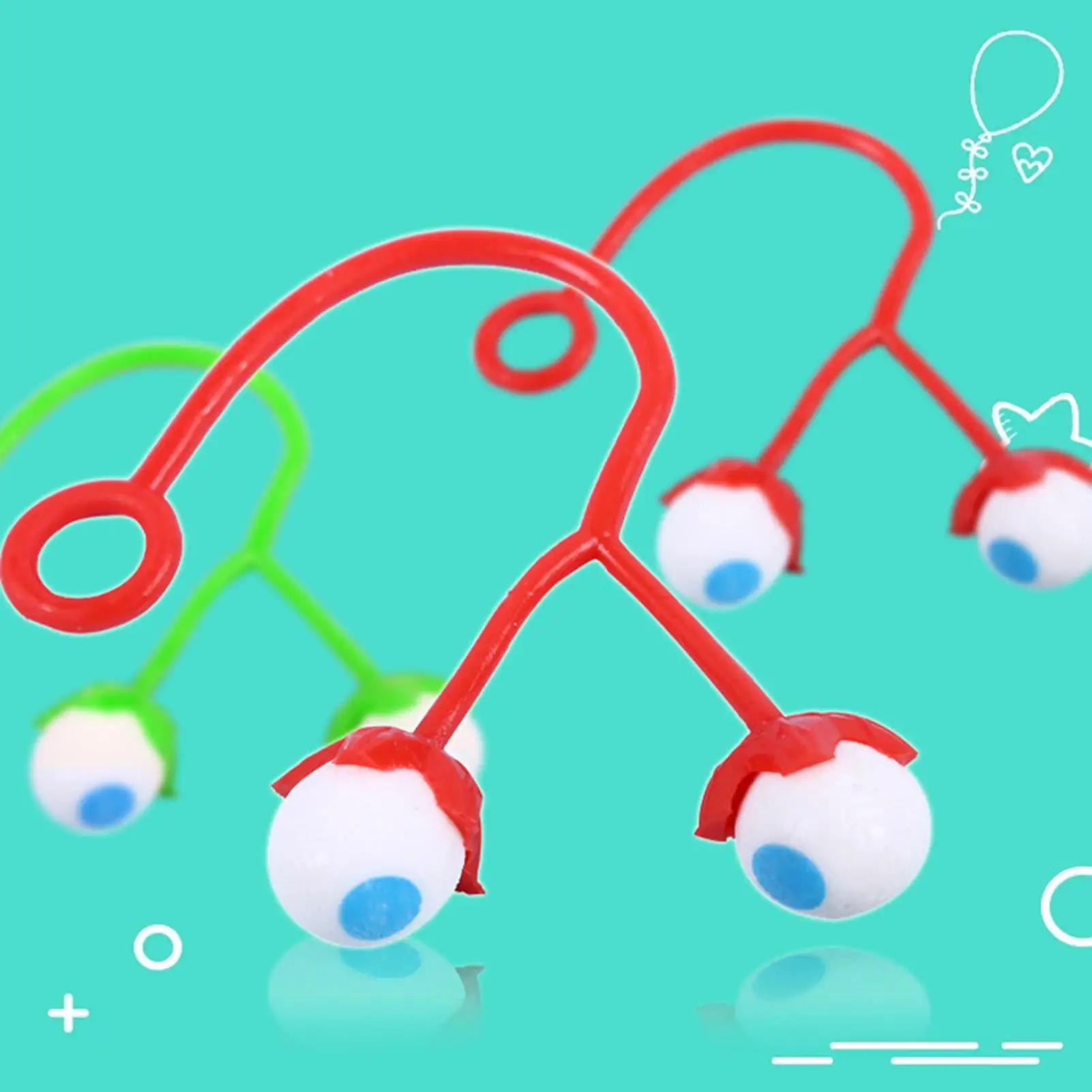 

5Pcs/Set Cartoon Elastic Sling Horror Scary Eyeball Prank Doll Decompression Toy