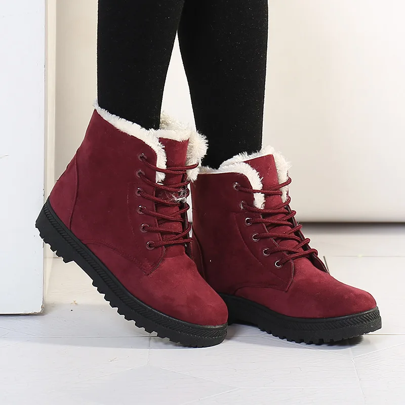 

2020 Women Boots Winter Snow Boots Female Boots Duantong Warm Lace Flat with Women Shoes Tide Botas Mujer Hot Sale Women Boots