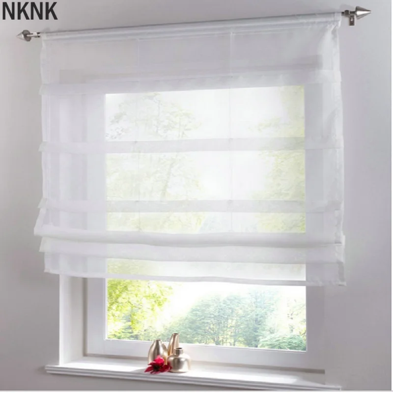 Короткие кухонные занавески из тонкой ткани однотонная тонкая шторка для