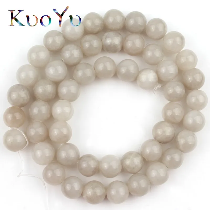 Серые и белые нефритовые бусины круглые бусины-разделители для изготовления