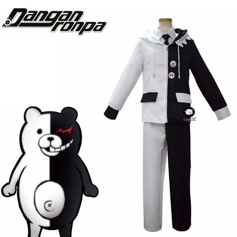 

Anime Danganronpa V3: Killing Harmony Cosplay High Quality Full Set Monokuma Unisex Coat+Tshirt+Pants Cosplay Costume