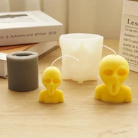 ghost skull head shaped candle silicone mold diy scented candle mold soap mould gypsum mould for home decoration
