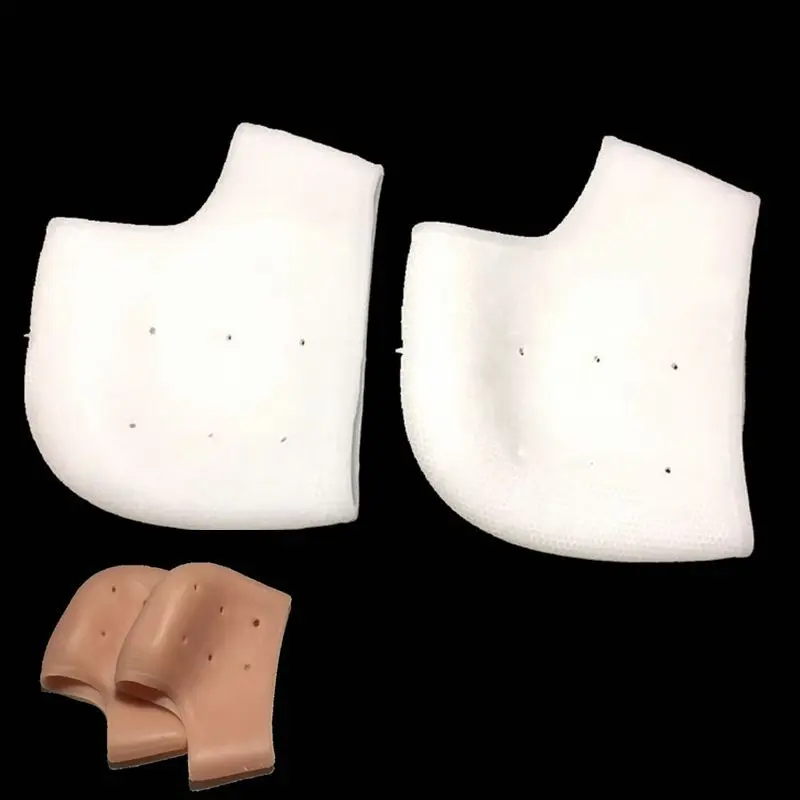 

Heel crack proof cover silicone heel foot pad socks thin elastic Falt foot Arch Gel insoles pads Insert Cushion 1pair=2pcs BJ202