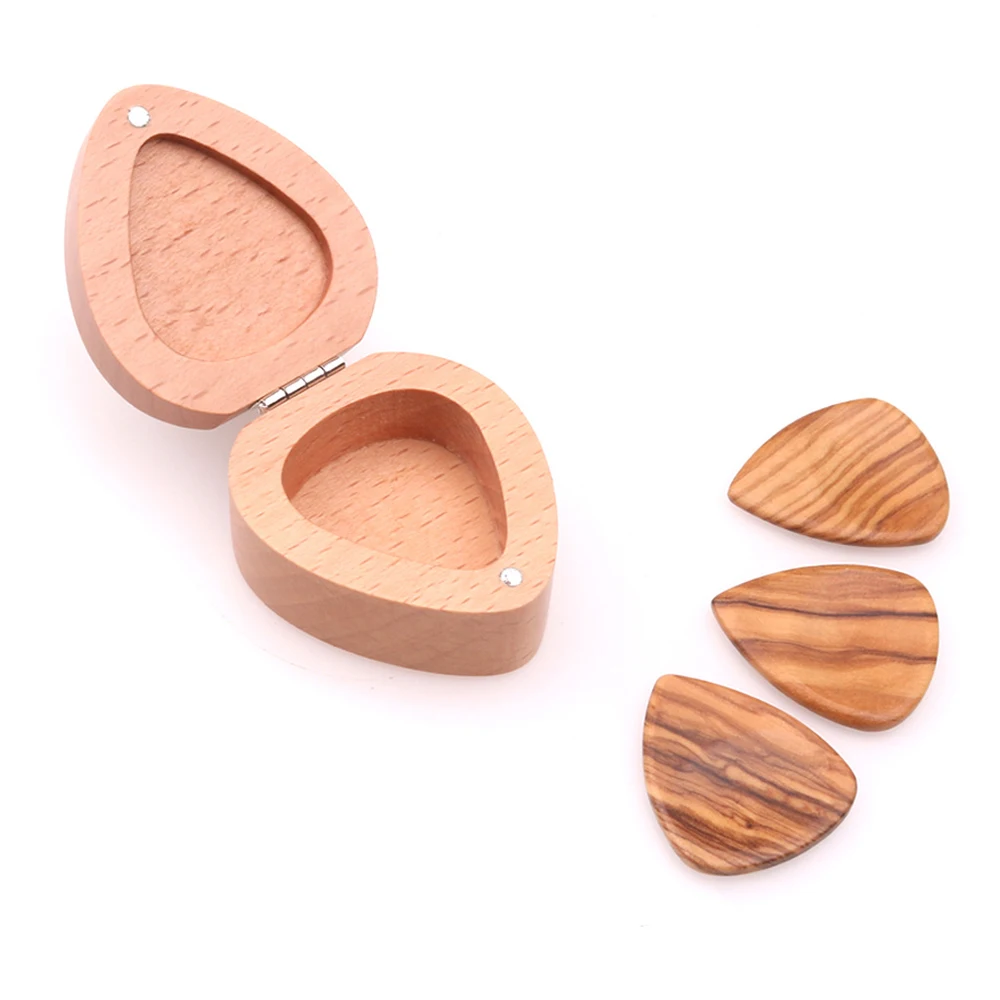 

Wooden Guitar Picks Plectrum Storage Box Guitarra Picks Holder Container Display Case Gift Guitar Accessories