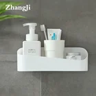 Zhangji ванная душевая полка для дома и кухни Органайзер ABS бесследная полка самоклеющиеся настенные полки коробка для хранения