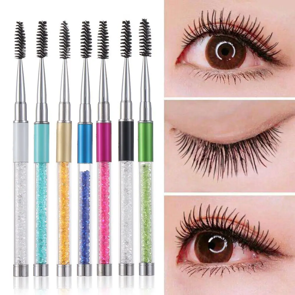 

Rhinestone Handle Extension Grafting Tools Lash Curling Mascara Applicator Spiral Wands Eyebrow Comb Eyelash Brushes