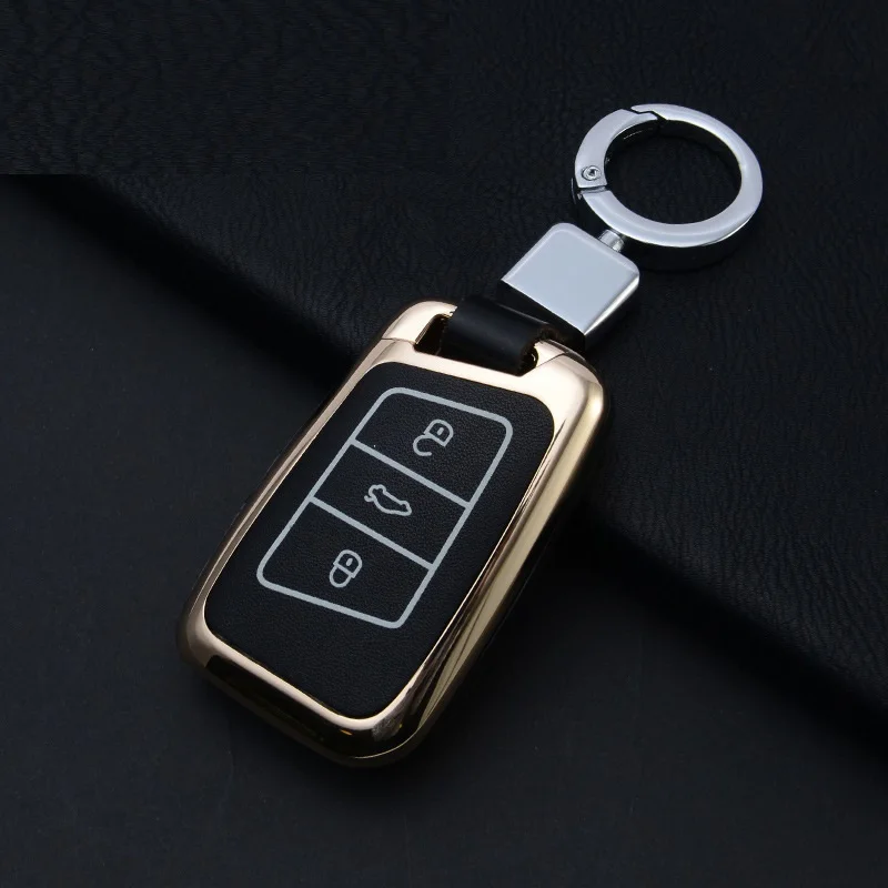 

Car Key Bag Key Case Cover ABS material Galvanized Alloy For Volkswagen 2016 2017 Passat B8 Skoda Superb A7