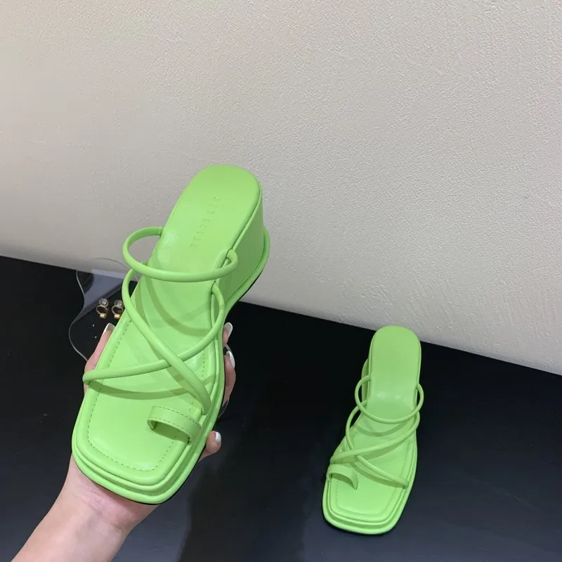 

Slippers Women Summer Platform Rubber Flip Flops Shoes Slides Pantofle Low Fashion On A Wedge Hawaiian 2021 Luxury Scandals Basi