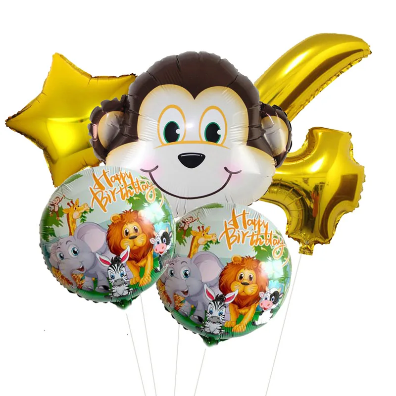 

Jungle Animal Monkey Balloons Birthday Party Decorations Monkey Head Animal Theme Party Decorations Globos
