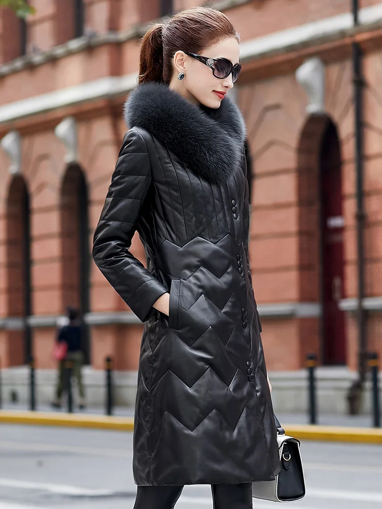 Женская куртка из овечьей кожи осенне-зимняя женская верхняя одежда натуральной