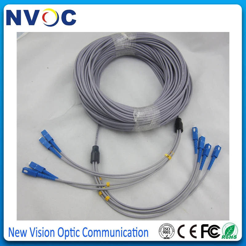 5pcs 5mtr 4core Armored Fiber Patchcords SC LC FC ST Multimode OM2 5M 4Fibers MM Optic Patch Cord Cable | Мобильные телефоны и