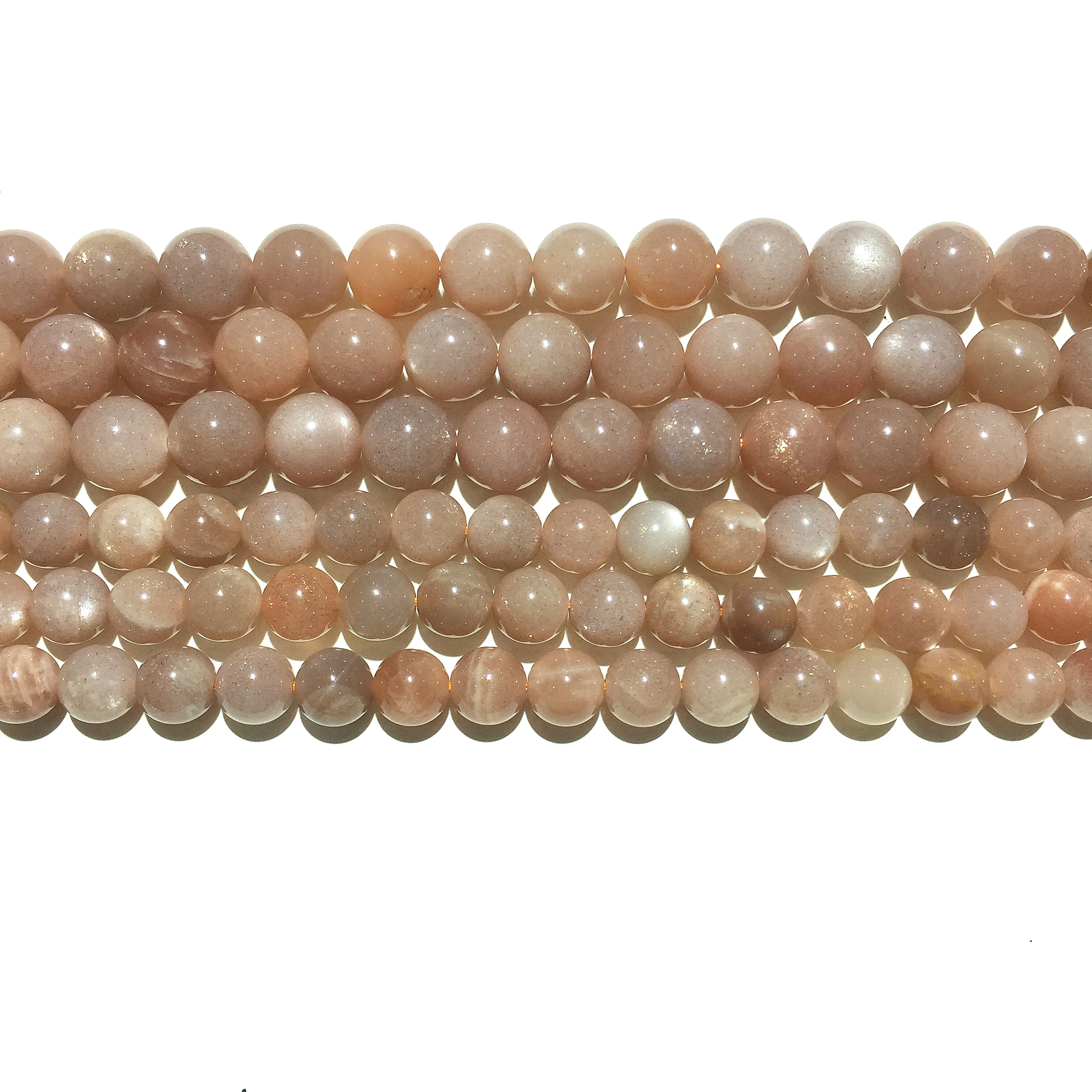 

Natural Orange Moonstone Smooth Round Loose Beads Gemstone Spacer Jewelry Making DIY Bracelet Necklace Accessory Factory Price