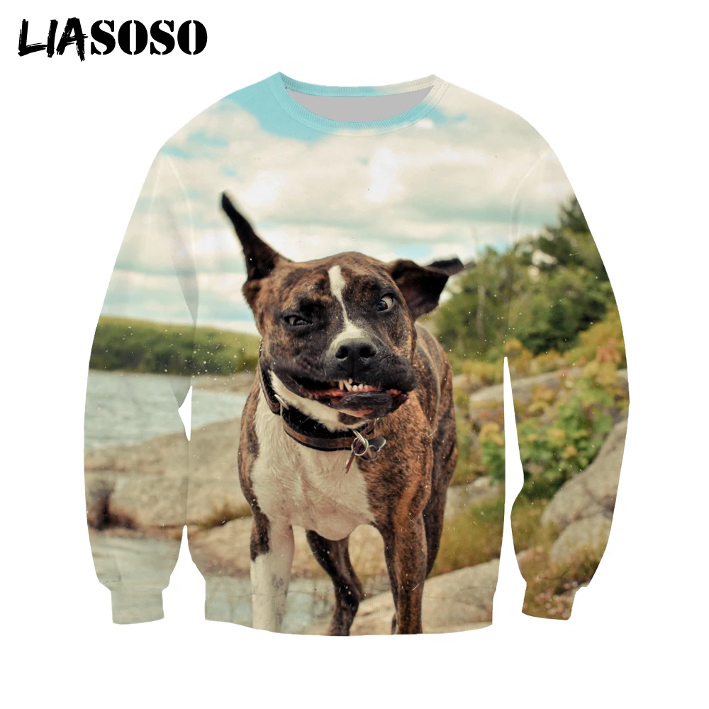 

LIASOSO New 3D Print Dog Huskie Series Novelty Streetwear T-Shirt Fashion Animal O-Neck Sweater Harajuku Pullover Long Sleeve