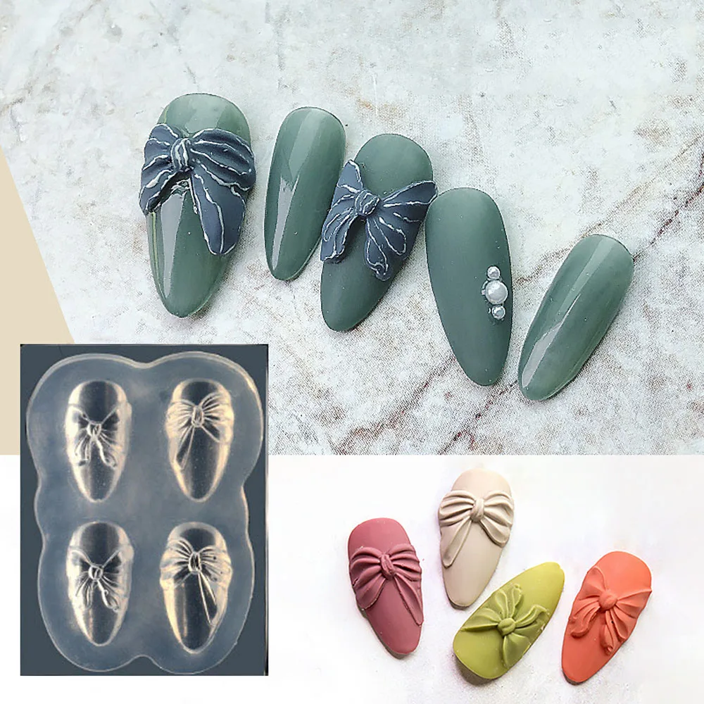 Силиконовые ногтей резьба пресс-форм 3D медведя бабочки пресс-форма пластины для