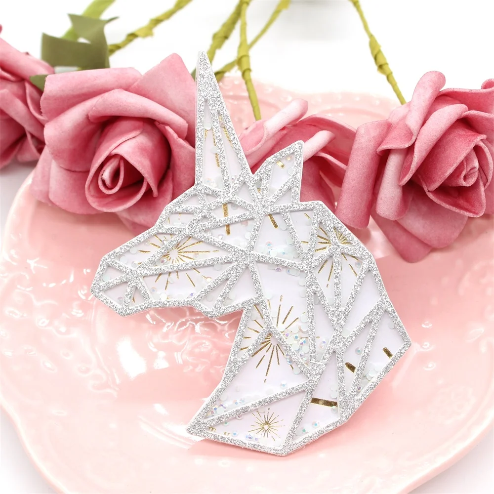 Геометрические единороги шейкер металлические режущие штампы трафареты для DIY