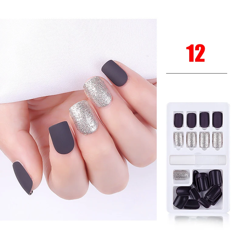 30 шт./компл. ногти патч полное покрытие Пресс для ногтей нанесения с помощью клея