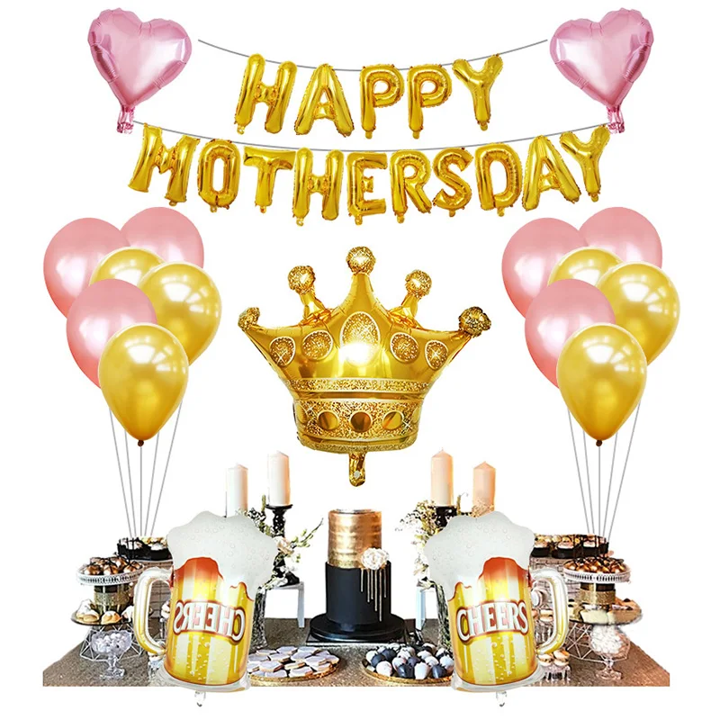 

New Happy Mother's Day Aluminum Film Balloon Set Thanksgiving Wishes Mother's Day Party Decoration
