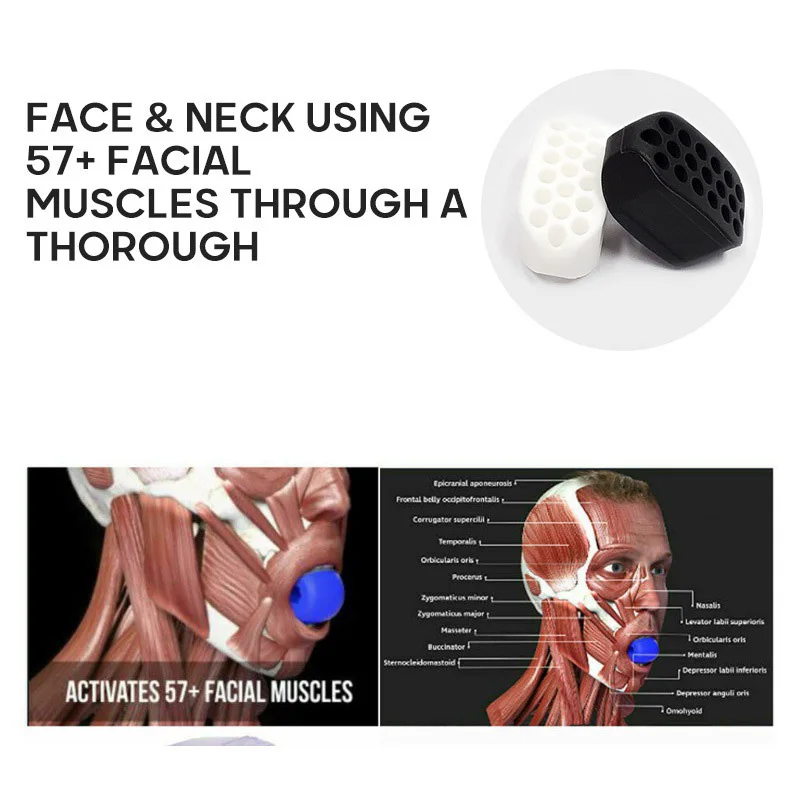 

Face Masseter jawline Jaw Jawrsize Muscle men mouth Exerciser chew ball chew bite breaker training