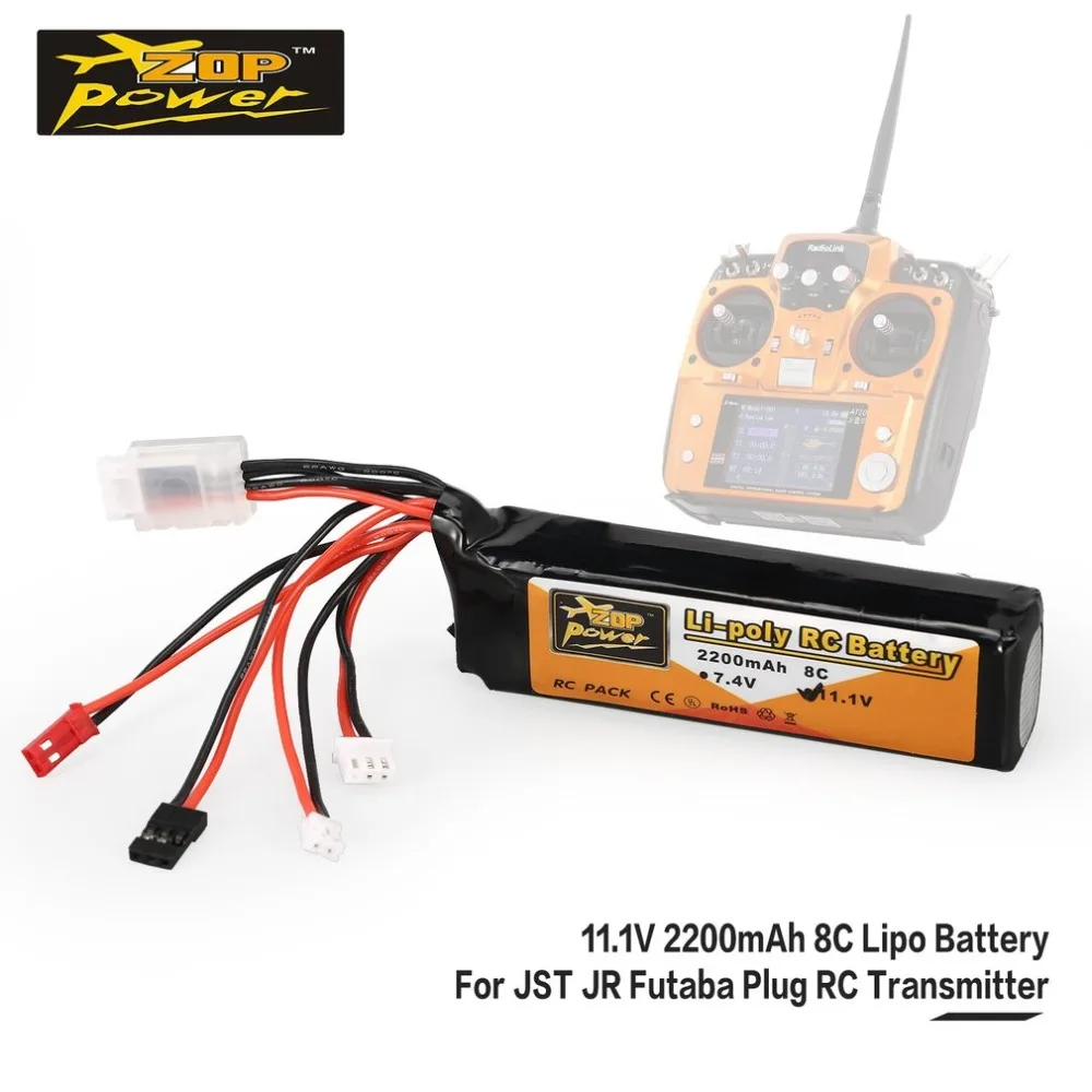 Новинка! ZOP power 11 1 V 2200mAh 3S 8C Lipo батарея JR JST FUBEBA вилка для батарейки передатчика на