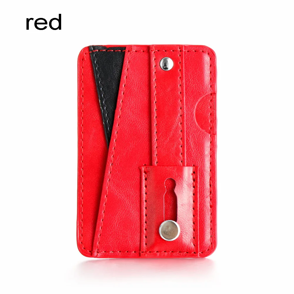 red Клейкий чехол для телефона, тонкий держатель для карт, компактная наклейка, универсальный портативный клейкий кошелек для телефона, задний карман - Цвет: red