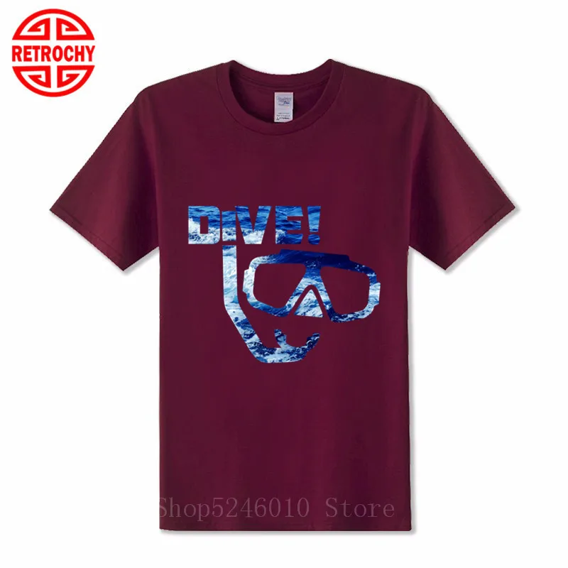 Футболка с коротким рукавом и забавными очками для дайвинга | Мужская одежда