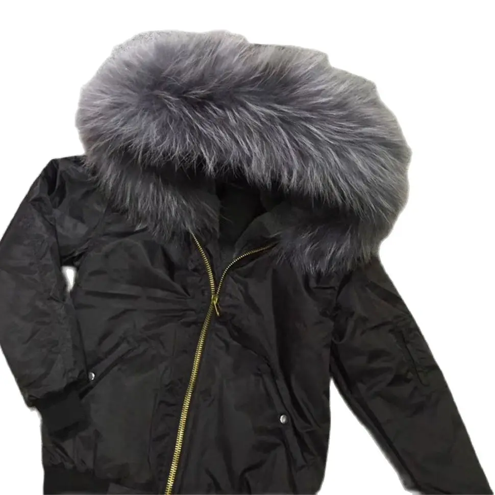 Черная летная куртка бомбер серая меховая подкладка повседневная одежда зимнее