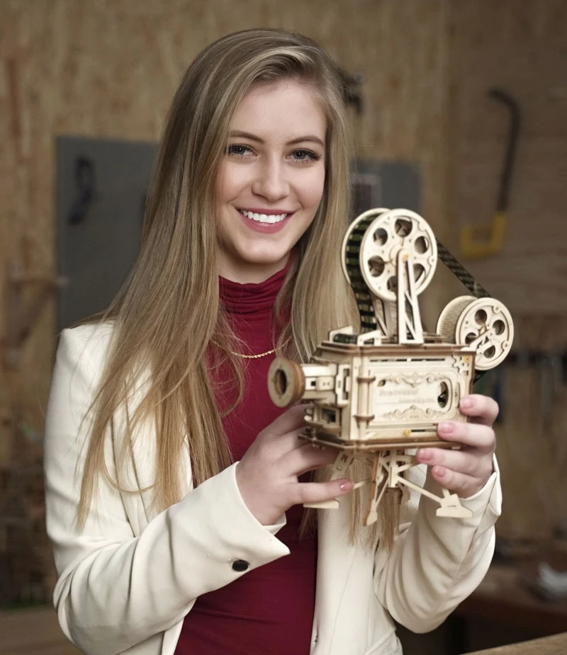 Robotime Винтаж рукоятка Diy 3D фильм проектор игра деревянная головоломка в сборе Vitascope игрушка подарок для детей взрослых LK601