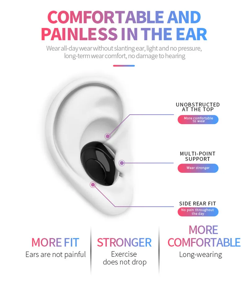 CLAITE TWS Беспроводные bluetooth 5 0 наушники HiFi 2200 мАч стерео с шумоподавлением type C Handfree