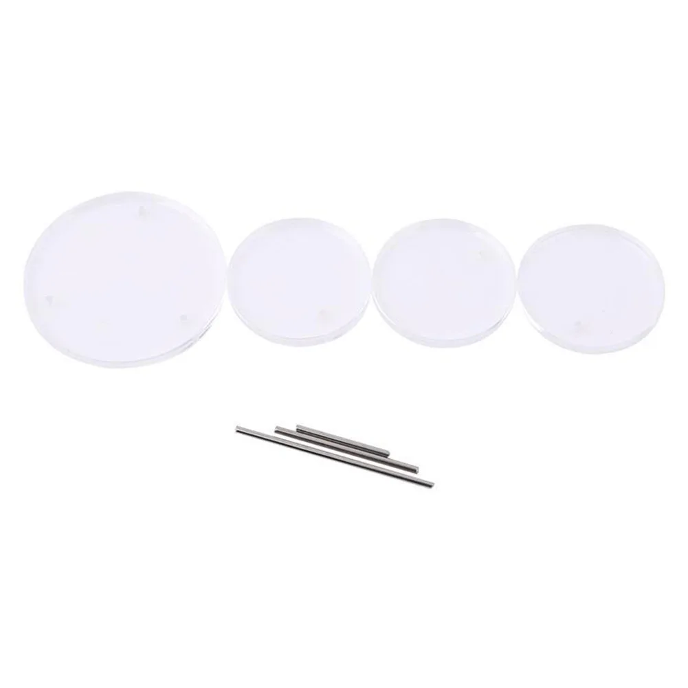 3 Layers Necklace Acrylic Holder Jewelry Display Earring Ring Practical Round Plate Home Easy Clean Bracelet Stand Pendant Shelf | Украшения