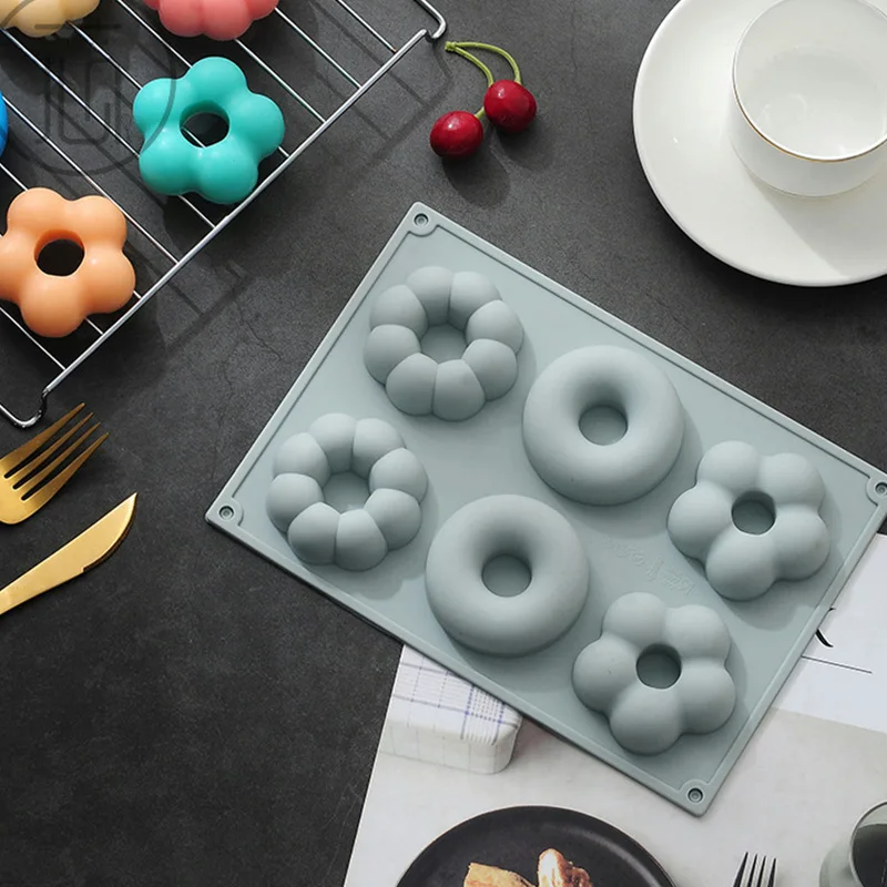 Silicone Pumpkin Donuts Pan Non-stick Doughnut Molds Kitchen Baking Tray for Soap Pudding Puff Cake K1646 K | Дом и сад