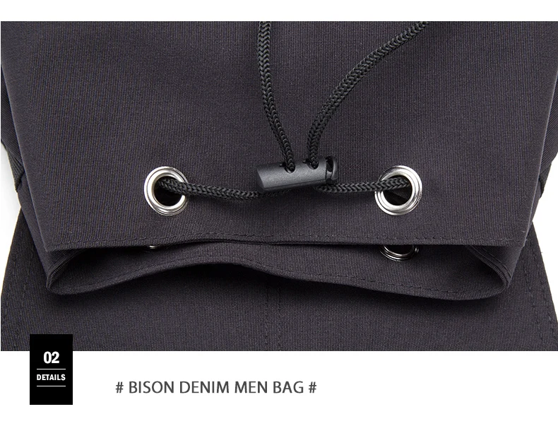 BISON DENIM Модные мужские рюкзаки большой 15 дюймов ноутбук водонепроницаемые дорожные сумки для мужчин USB Противоугонная школьная сумка N2715