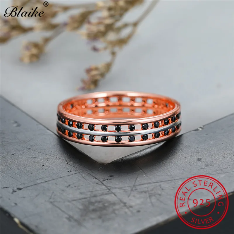 Твердые 925 стерлингового серебра обручальные кольца для женщин и мужчин