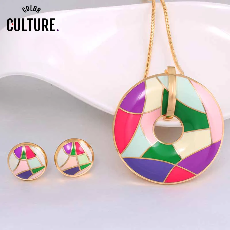 Винтажные Ювелирные наборы цветной золотой цвет Классический Эмаль набор