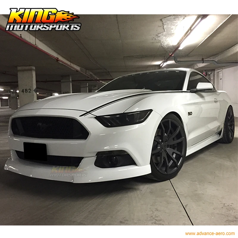 FIT FOR 2015-2017 Ford Mustang Front Bumper Lip IKC front chin lip Unpainted Black Global Free Shipping Worldwide | Автомобили и
