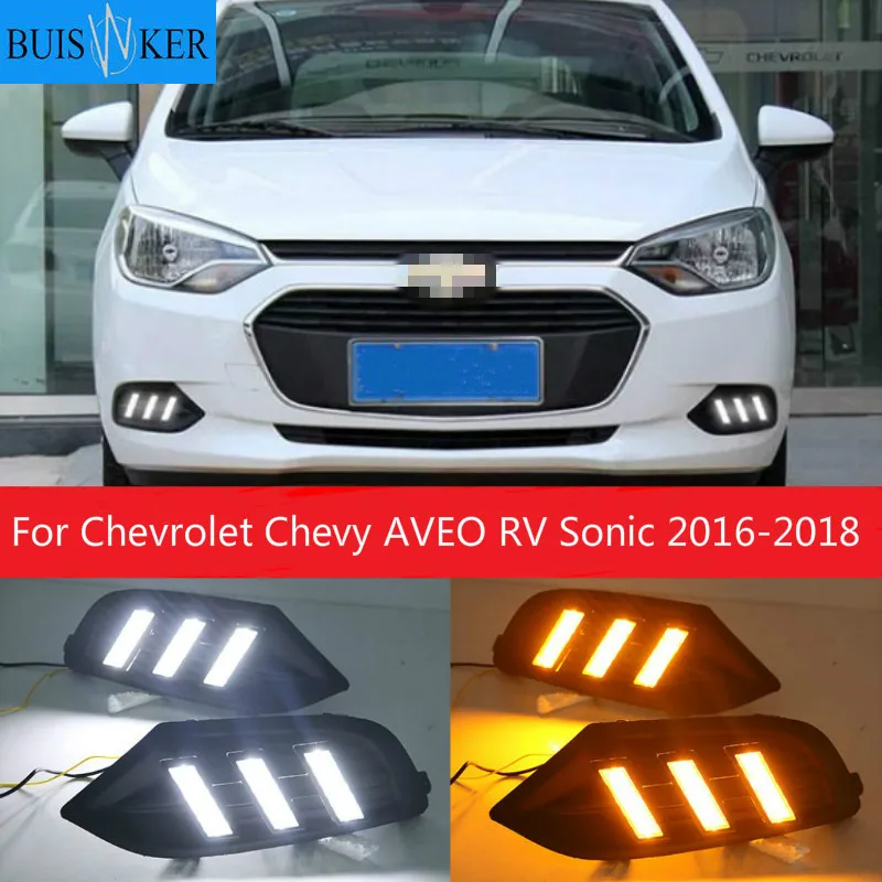 Автомобильные светодиодные дневные ходовые огни для Chevrolet Chevy AVEO RV Sonic 2016 2018