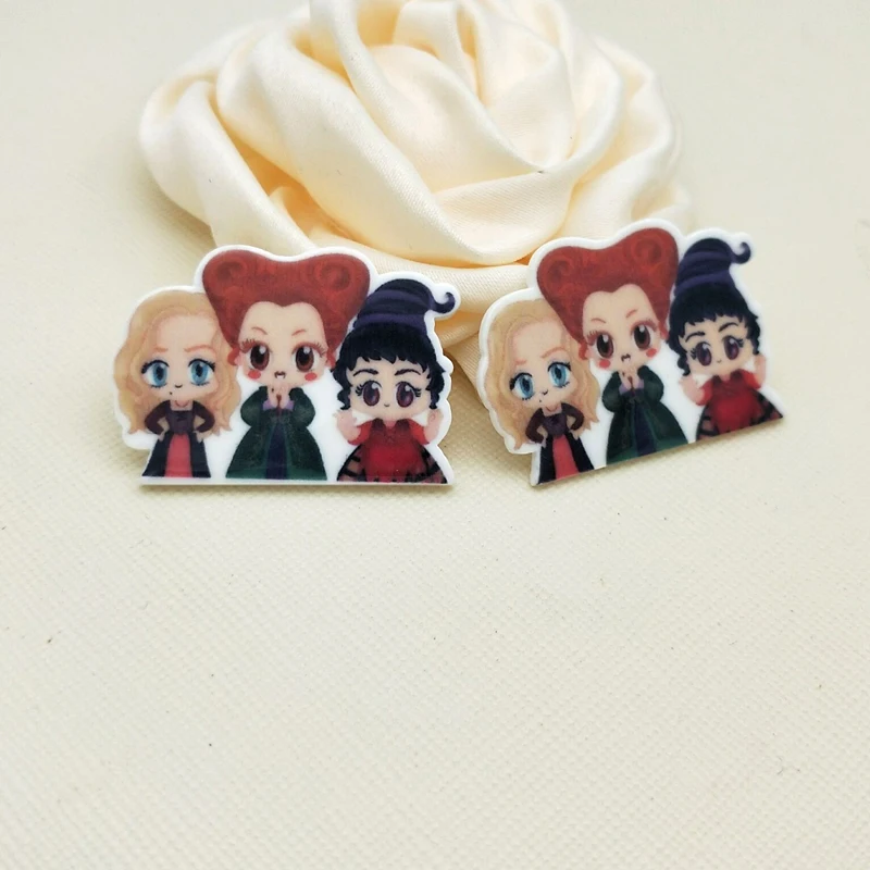 

30pcs/50pcs Flat Back Planar Resin Cartoon girl Acrylic Resin Cabochons for DIY bow Decoration STK72