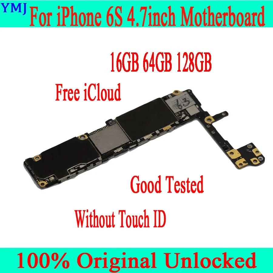 

100% оригинальная разблокированная материнская плата для iPhone 6 S материнская плата с/без Touch ID сканер отпечатков пальцев для iPhone 6 S логические ...