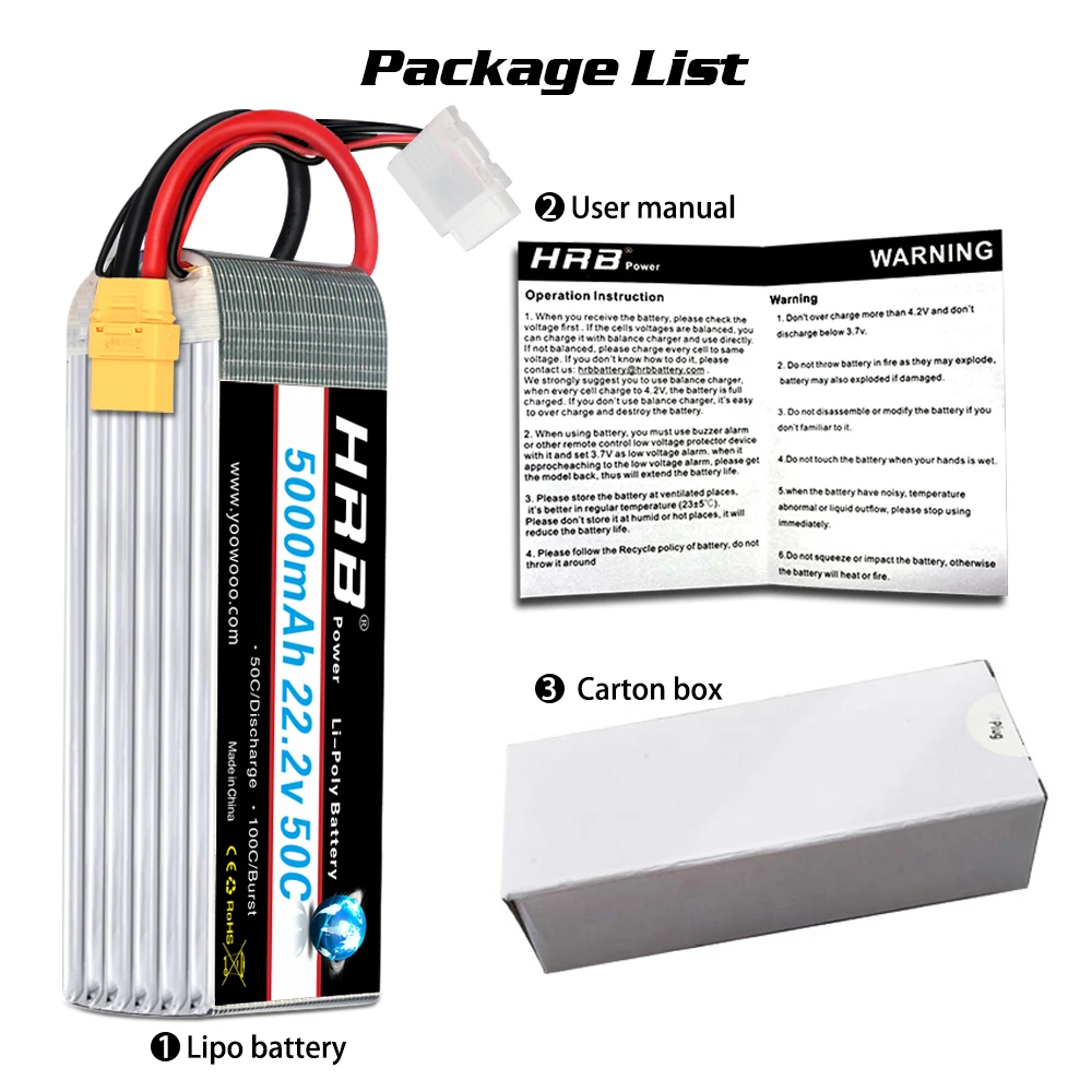 2 шт hrb 6s lipo аккумулятор 222 в 5000 мач ec5 ра