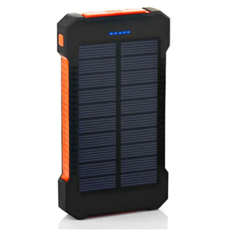 Orange LED Dual USB Ports Solar Panel Power Bank Case Concise and vogue style Charger DIY Kits Box For Samsung 18#820 - Цвет: Orange