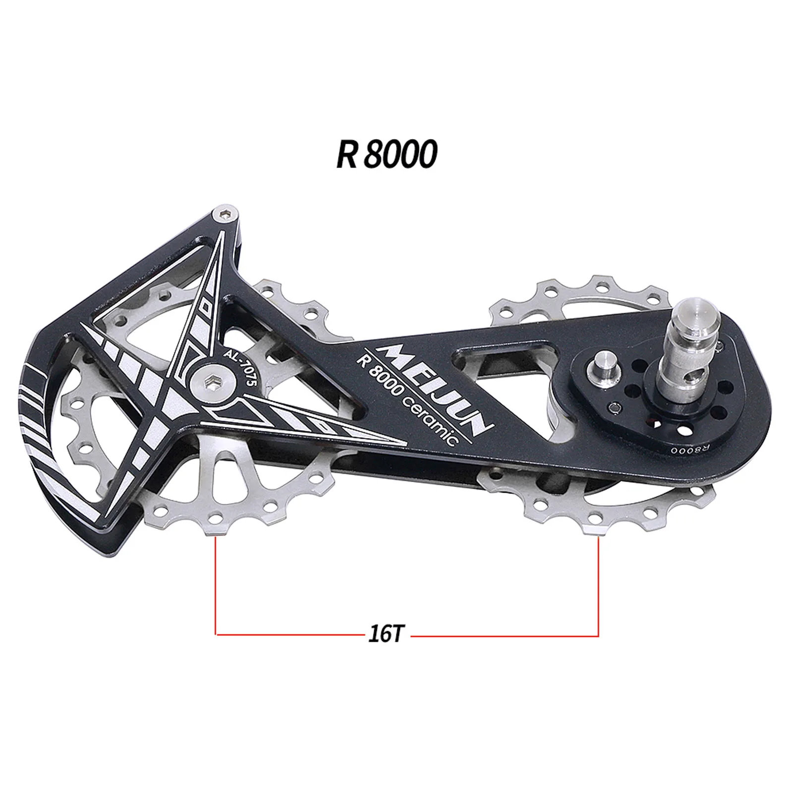 

Bicycle Rear Derailleur Wheel with Ceramic Bearing Derailleur Pulley Wheel System Aluminum Alloy Compatible for Shimano Riding