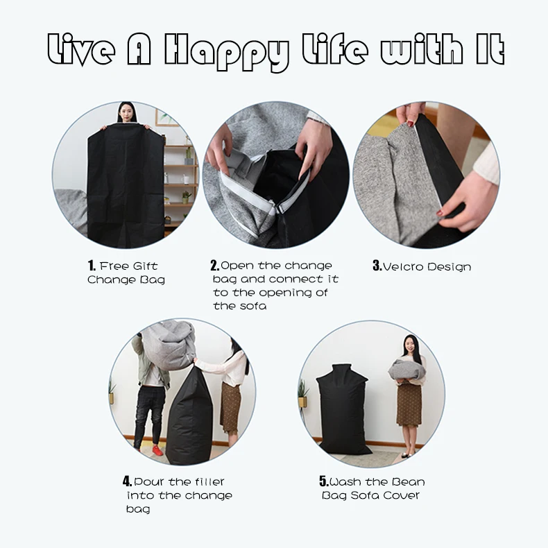 Внутренняя Удобная накладка на Хлопковый мешок диван зеркальный без наполнителя