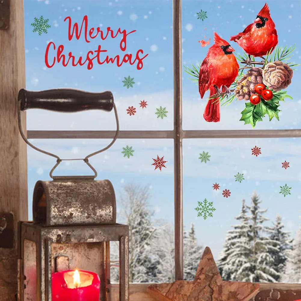 

30*45CM Creative New Christmas Decoration Wall Sticker Glass Sticker Door Sticker Simple And Fashionable Removable Wall Sticker