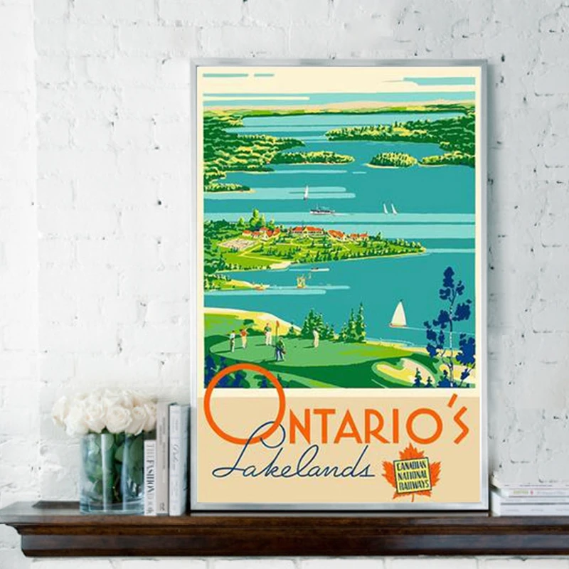 Онтарио Канада пейзаж винтажные принты постер для путешествий ретро настенные