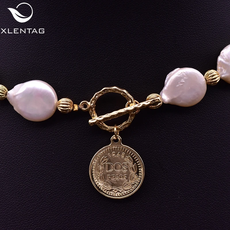 Xlentag классическое ожерелье из натурального Пресноводного Жемчуга Кулон красного